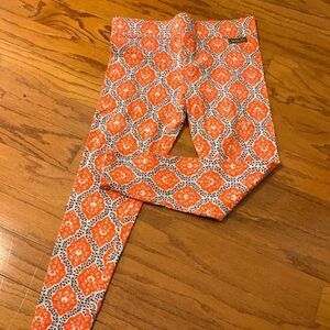 Matilda Jane size extra small leggings Orange, blue and white